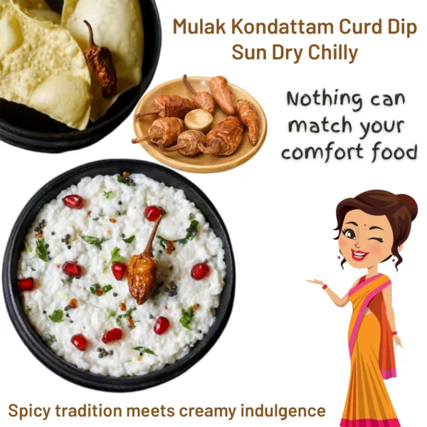 Mulak Kondattam Curd Dip Sun Dry Chilly 100gm - Image 4