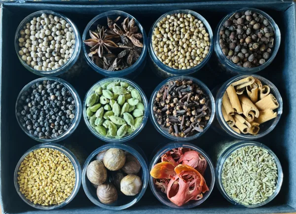 a box containing 12 different spices