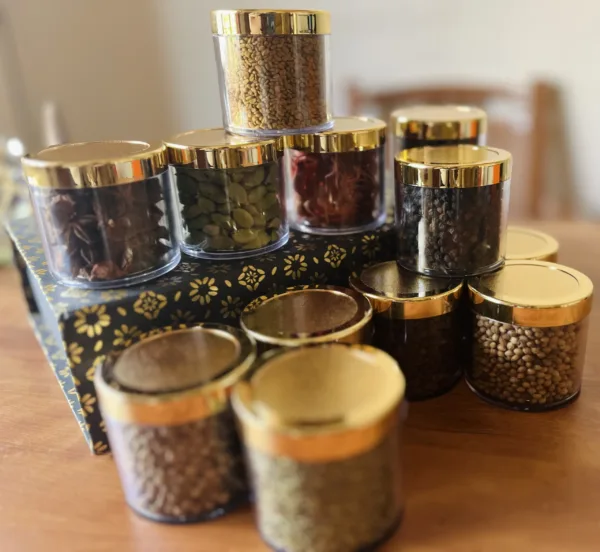 different spices stored in a separate containers