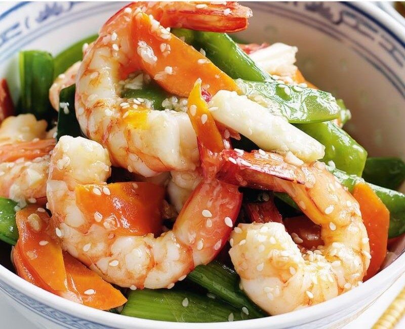 Shrimp with white pepper stir-fried