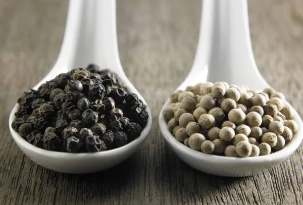 Black pepper vs. white pepper