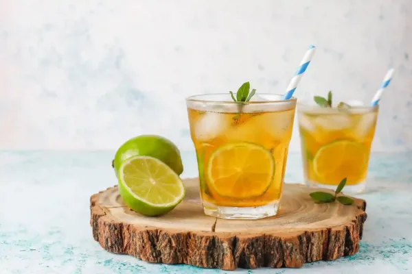 Orange lemon green iced tea