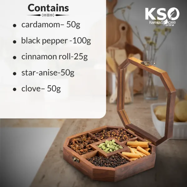 Wooden Spice Oasis-Indian Spices Gift Box - Image 5