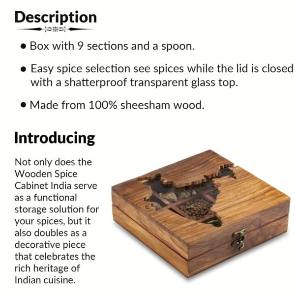 Indian Wooden Spice Cabinet - Image 4