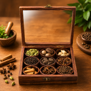 Spices Masterpiece Set- Wooden Spices Box