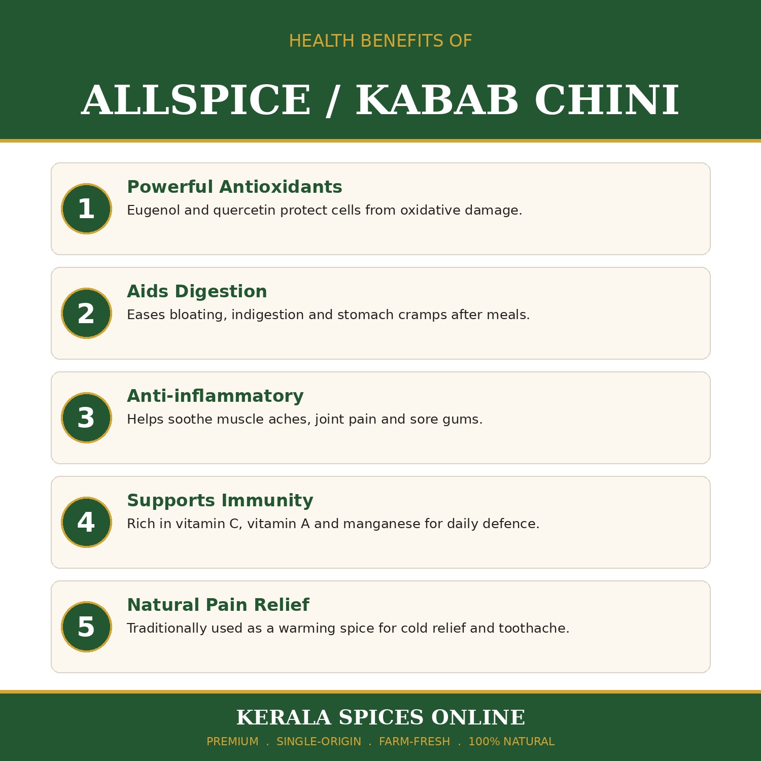 Premium Quality AllSpice (Kabab Chini)- 80gm - Image 5