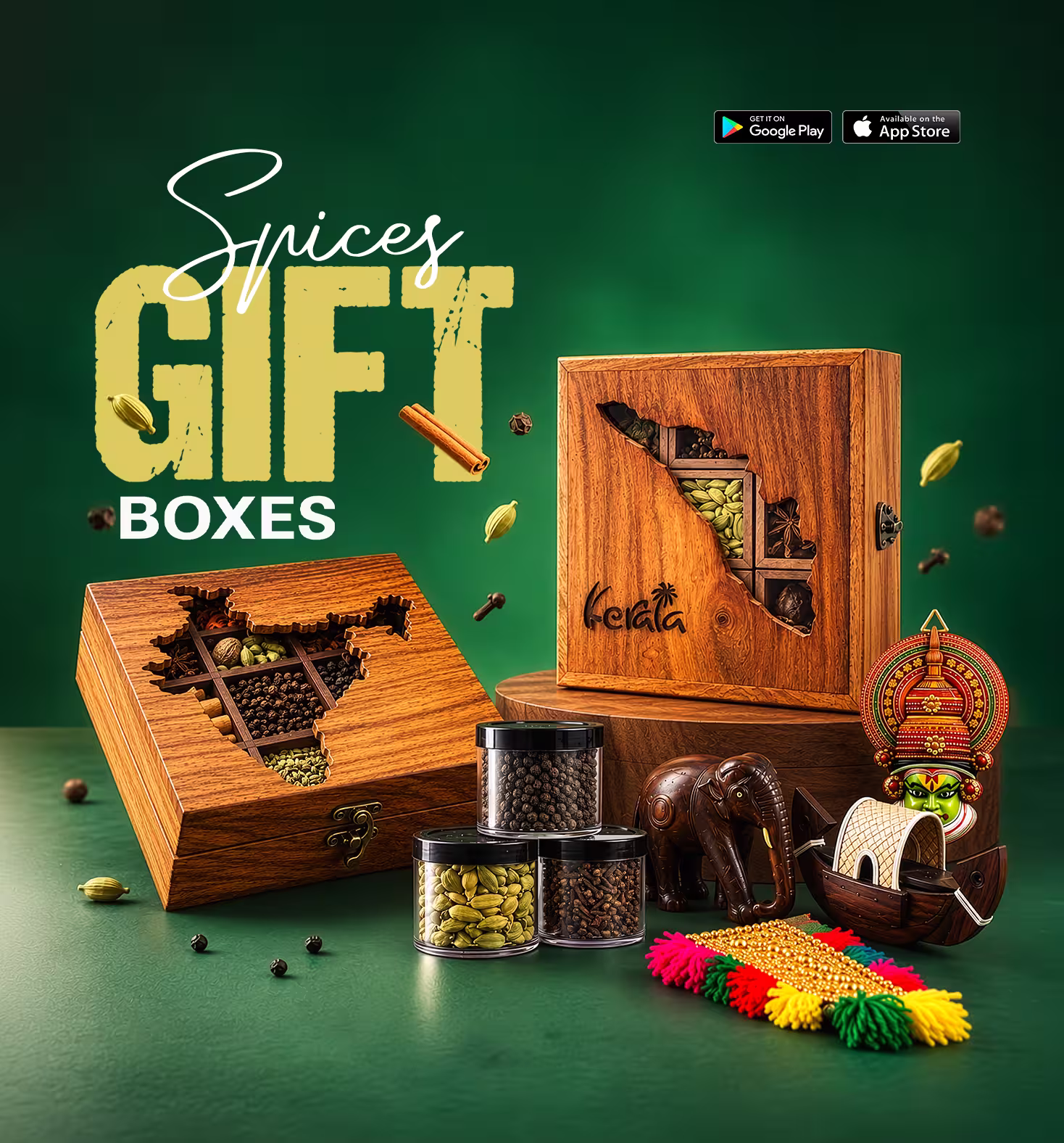 Kerala Handcrafted Spice Boxes & Hampers Banner