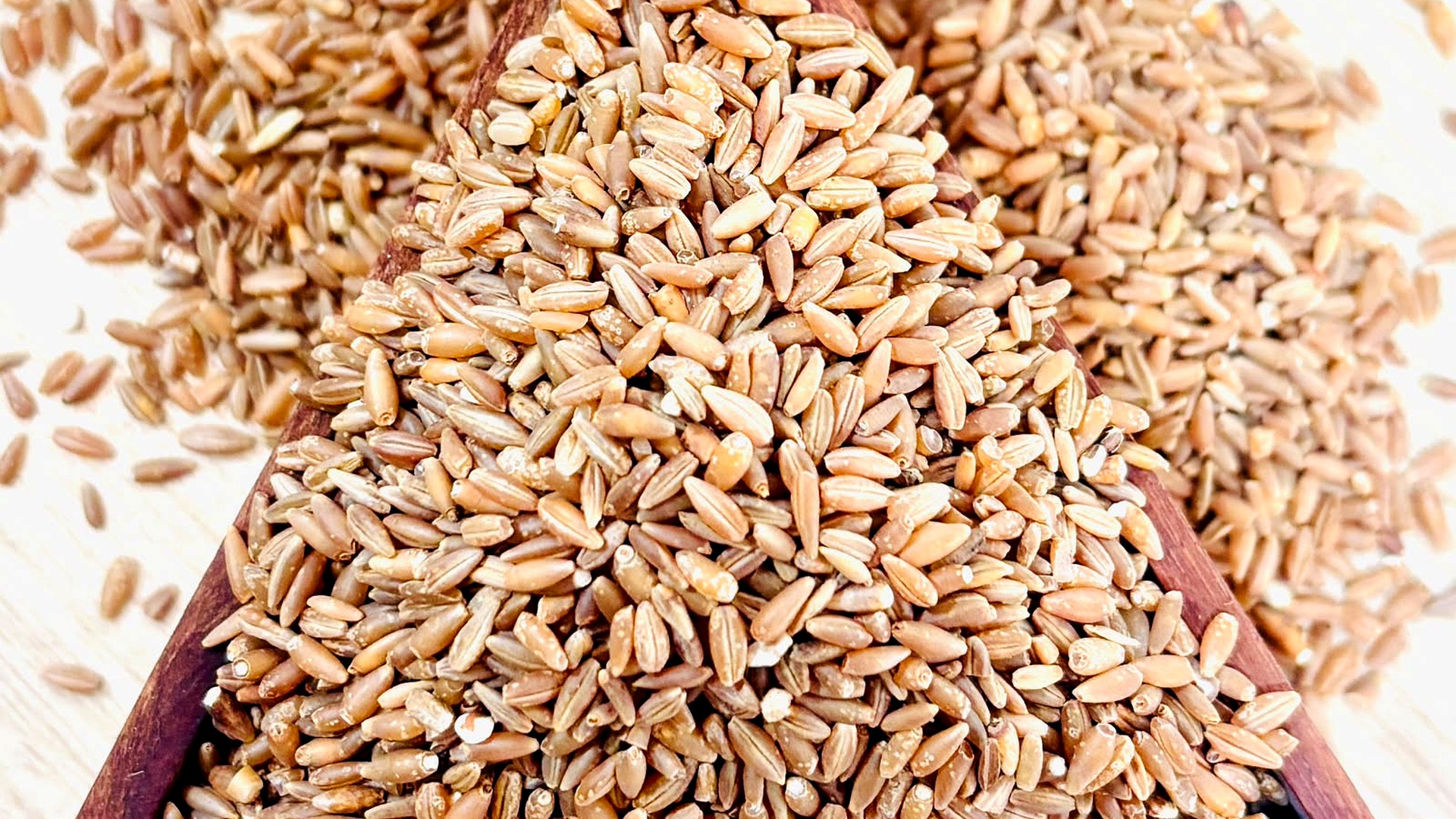 Close-up view of raw bamboo rice grains
