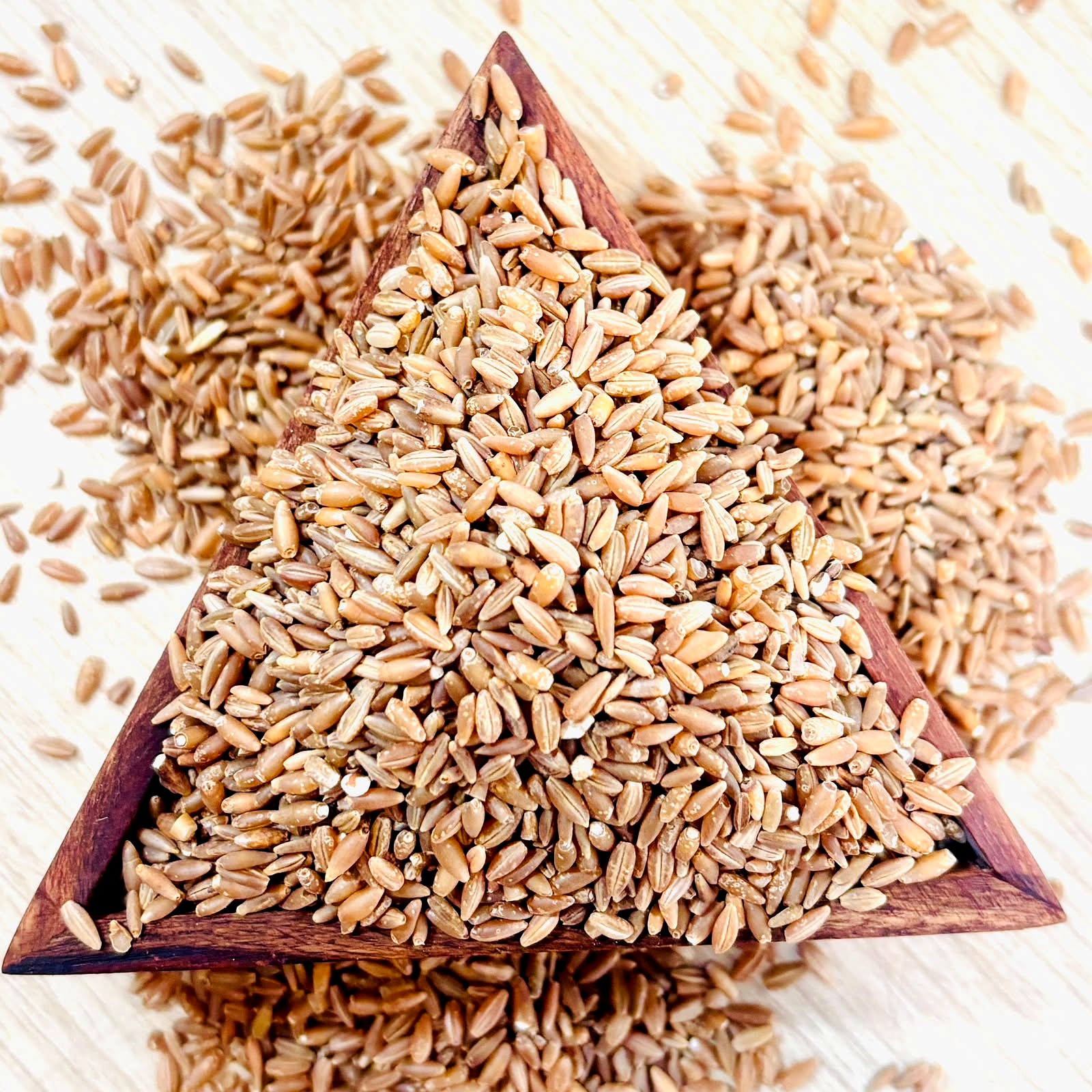 Bamboo rice ready to cook — top view